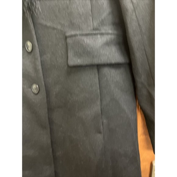 Forecaster Fox-Fur-Collar Reefer Pocketed Black Coat Size 8 - Picture 7 of 9